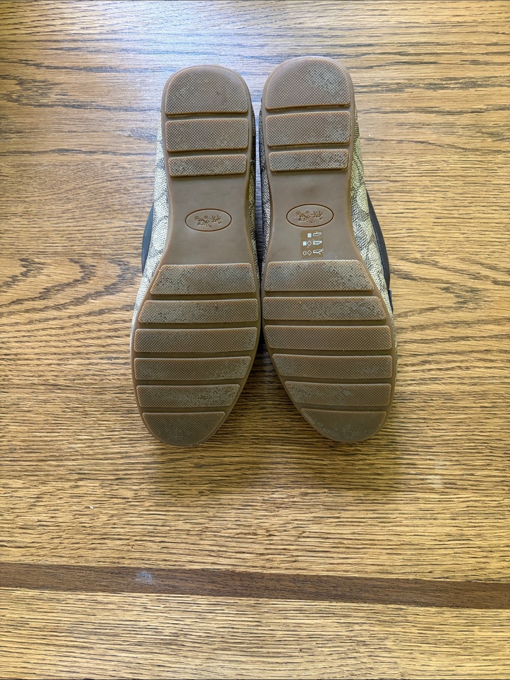 Coach Brown Signature Canvas Loafers with Gold Hardware - Picture 5 of 5